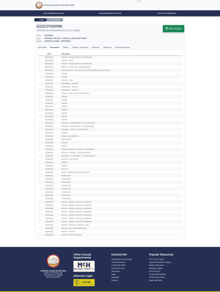 court case information, public case access