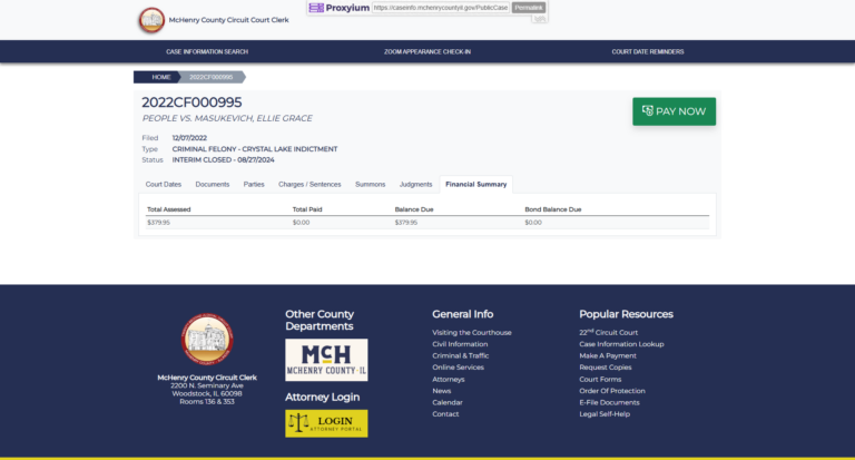 court case information, public case access