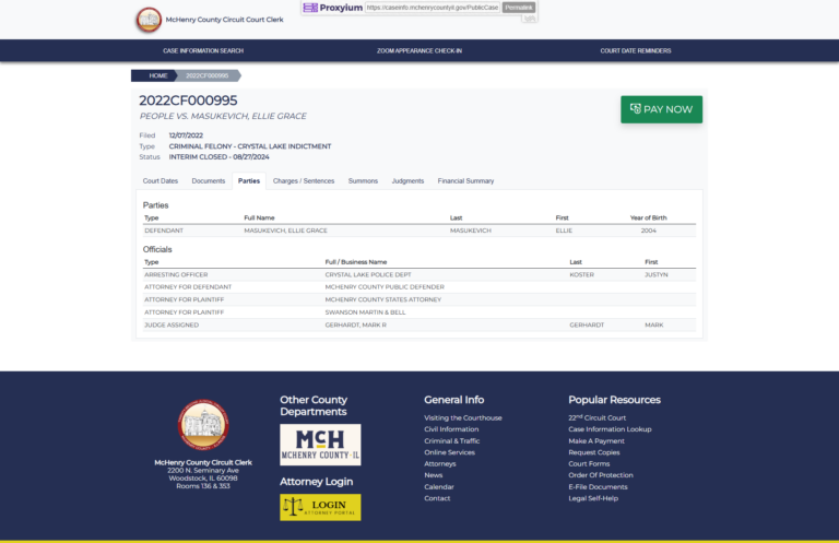 court case information, public case access