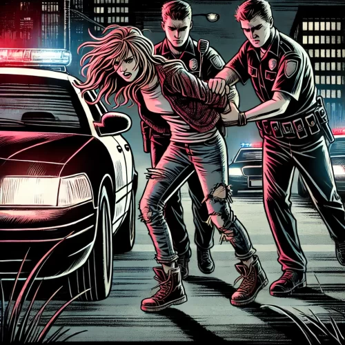 A prisão na abordagem policial. Imagem gerada por IA.