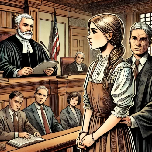 O julgamento no tribunal. Imagem gerada por IA.
